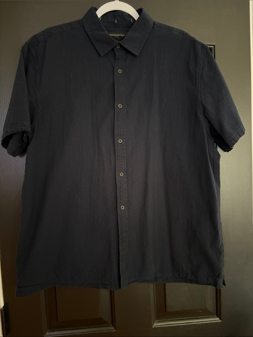 Banana Republic Men's Short-Sleeve Button-Down Shirt - Navy